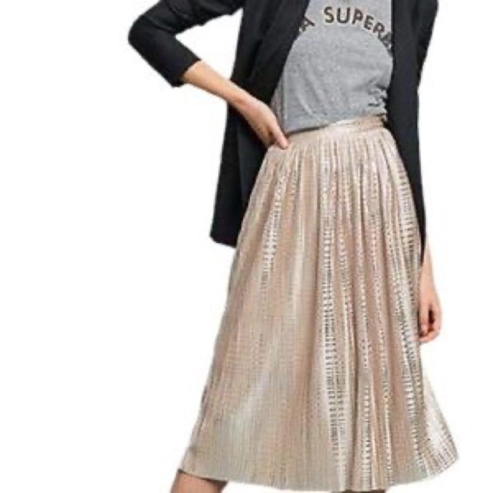Anthropologie Sabina Musayev "Cassia" Pleated Midi Skirt Size 4